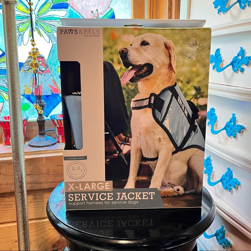 SERVICE DOG JACKET X-LG NEW SUPPORT HARNESS adjustable comes w/storage pouch